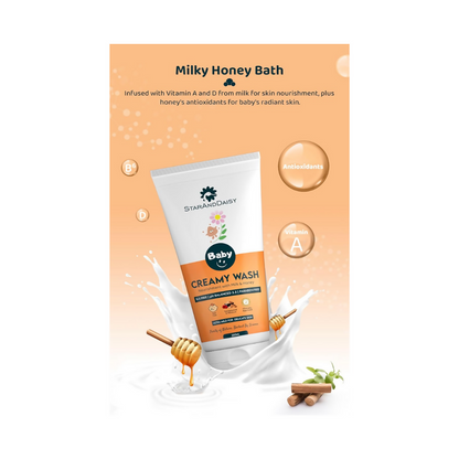 StarAndDaisy Baby Creamy Wash with Real Milk & Oats, SLS Free & Paraben free with pH 5.5, Ultra Mild