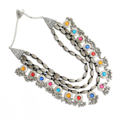 Mominos Fashion Johar Kamal Handicraft Finish Kundan Work Long Necklace For Women (Multi)