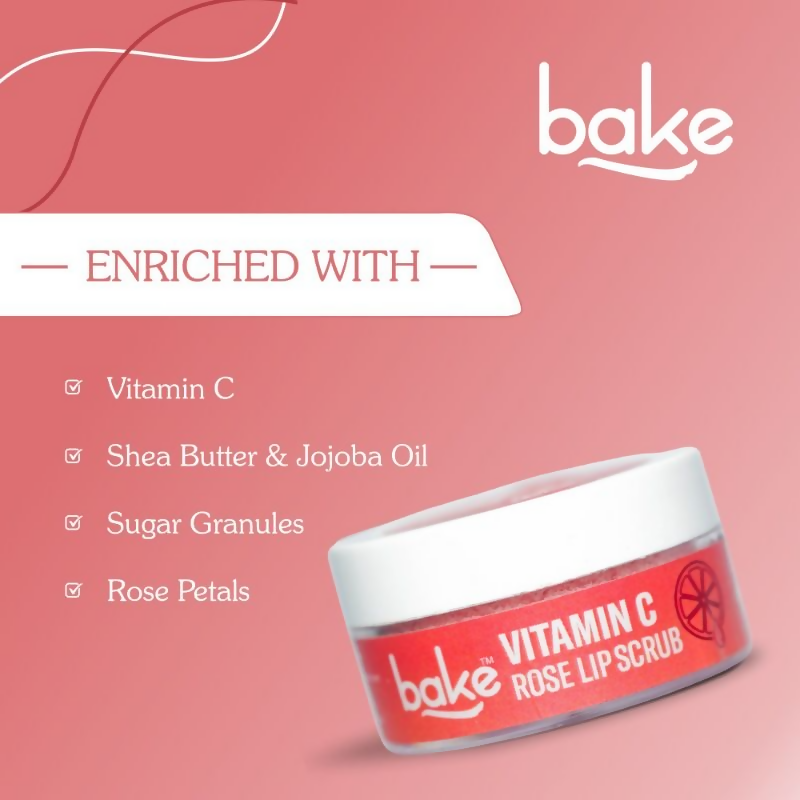 Bake Vitamin C Rose Lip Scrub For Dark Lips & Pigmentation