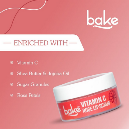 Bake Vitamin C Rose Lip Scrub For Dark Lips & Pigmentation
