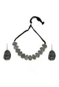 Mominos Fashion Johar Kamal Oxidised Silver-Plated Brass Finish Choker For Women