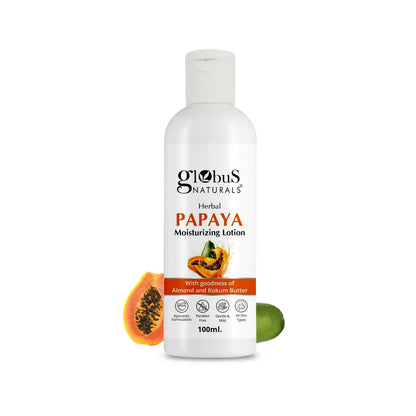 Globus Naturals Herbal Papaya Moisturizing Body Lotion For Nourishment, Glowing & Youthful Skin, All Skin Types