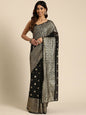 Ahalyaa Women's Traditional Semi Stitch Saree - Black