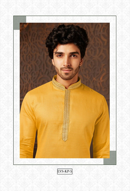Joban Fashion Musturd Cotton Kurta Pyjama