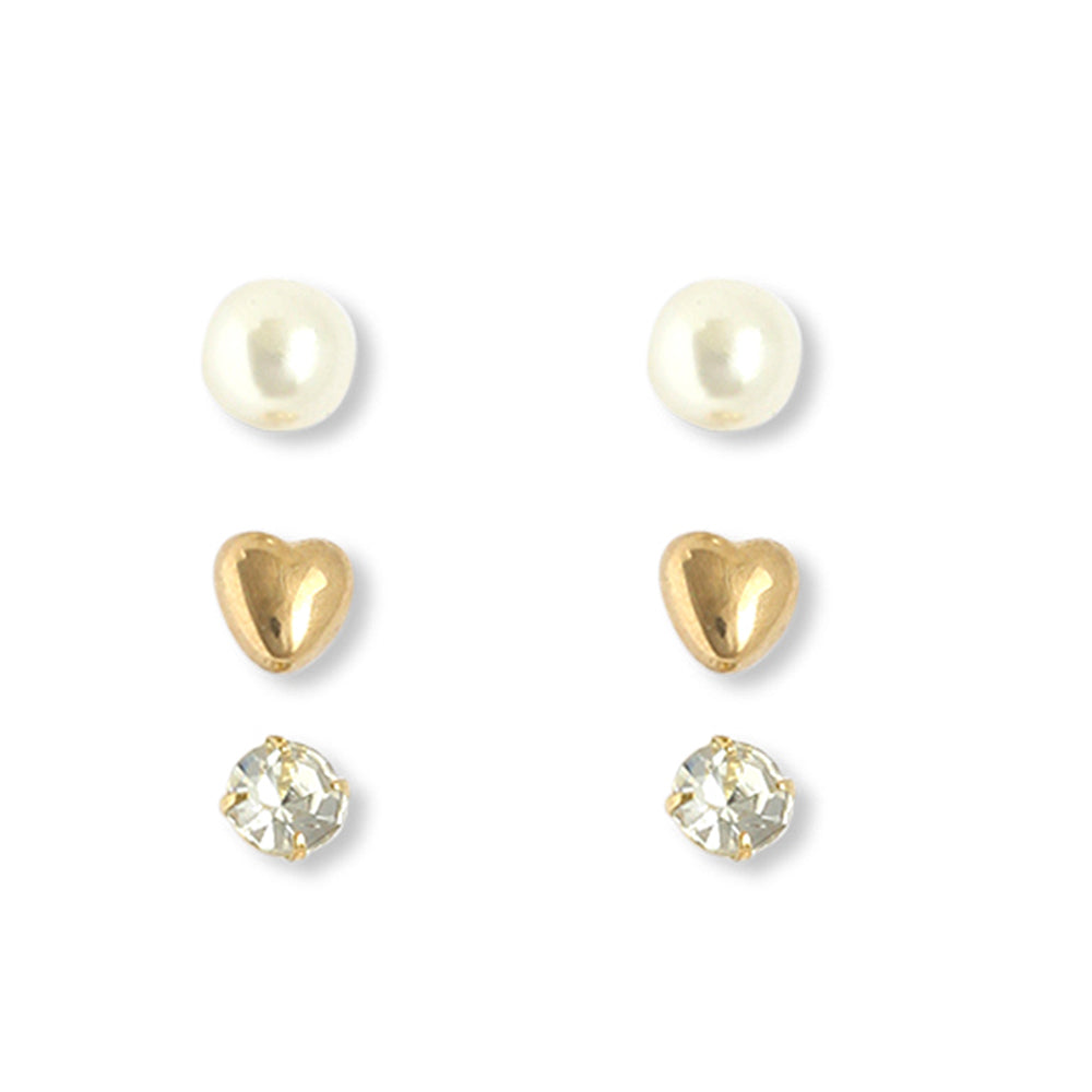 Gold-Polished Alloy Set Of 6 Designer Earrings - The Pari