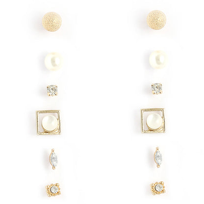 Gold-Polished Alloy Set Of 9 Designer Earrings - The Pari