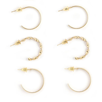 Gold-Polished Alloy Set Of 9 Designer Earrings - The Pari