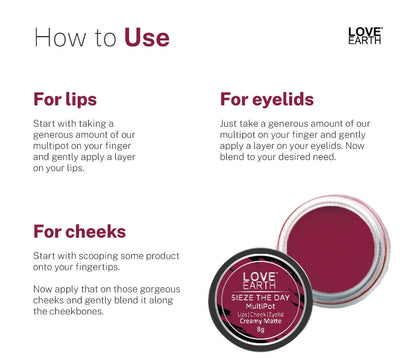 Love Earth Lip Tint & Cheek Tint Multipot-Sieze The Day