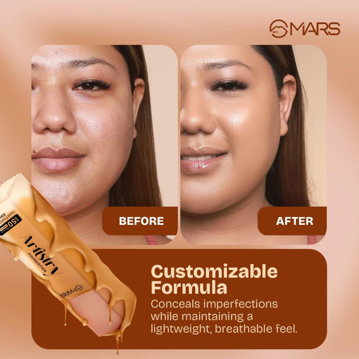 MARS Cosmetics Artistry Liquid Foundation - 02-Soft Beige