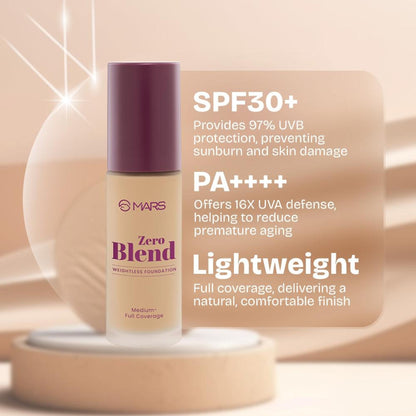 MARS Cosmetics SPF30 PA+++ Zero Blend Weightless Foundation - 06 Honey Gold