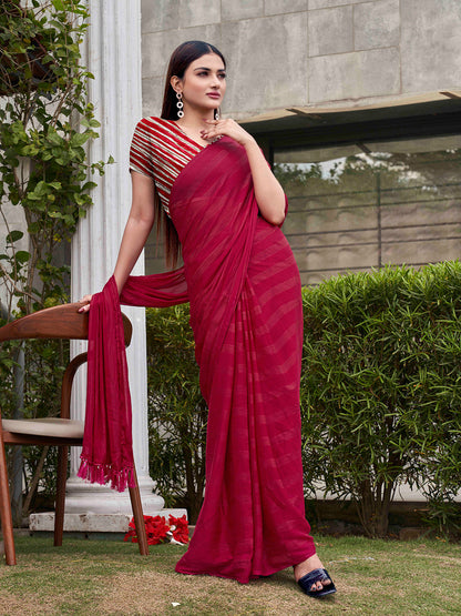 Tikhi Imli Striped Satin Ready to Wear Saree