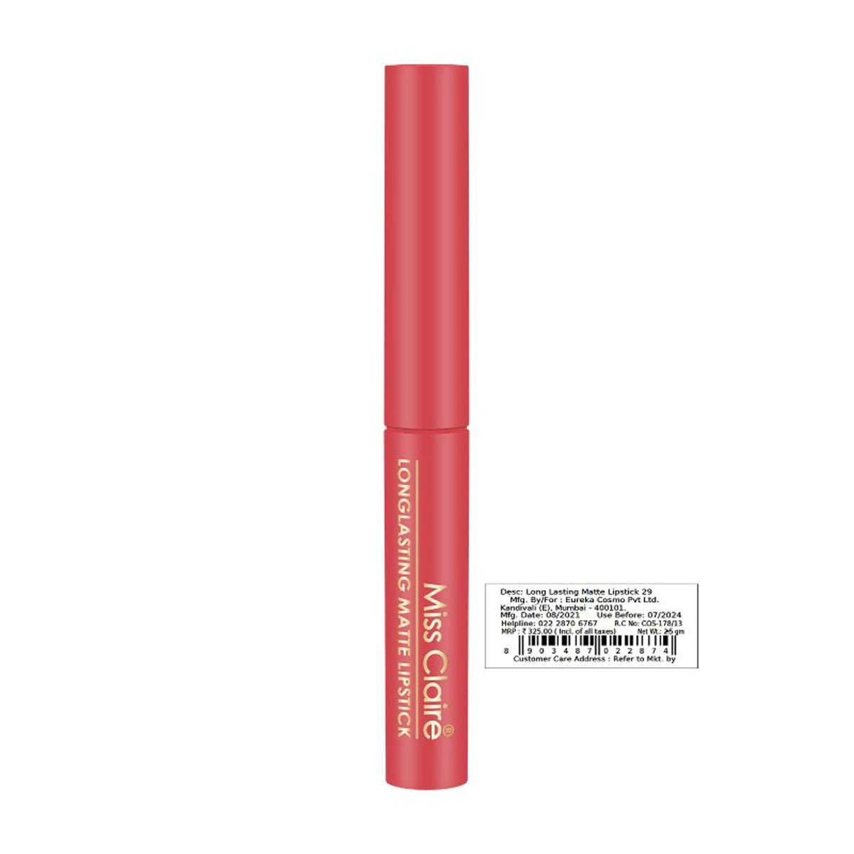 Miss Claire Long Lasting Matte Lipstick - 29 Pink Sorbet