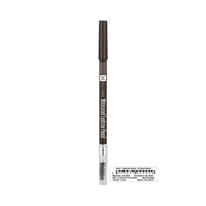 Miss Claire Waterproof Eyebrow Pencil With Mascara Brush - 02 Dark Brown