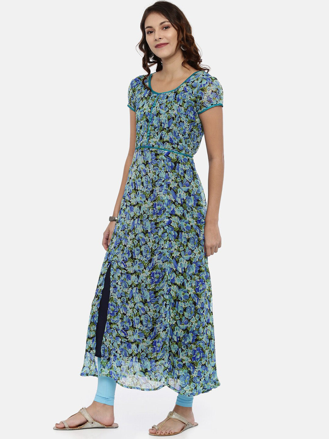 Souchii Women Printed Floral Round Neck Kurta