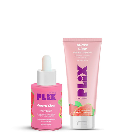 PLIX The Plant Fix SPF 50+ Guava Glow Sunscreen & 10% Vitamin C Guava Face Serum