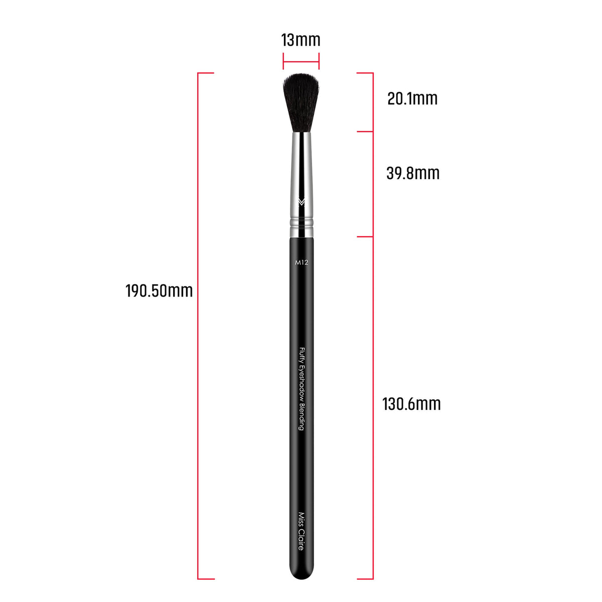 Miss Claire M12 - Fluffy Eyeshadow Blending Brush (Black) - Chrome
