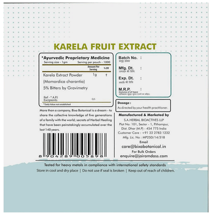 Bixa Botanical Karela Fruit Extract Powder