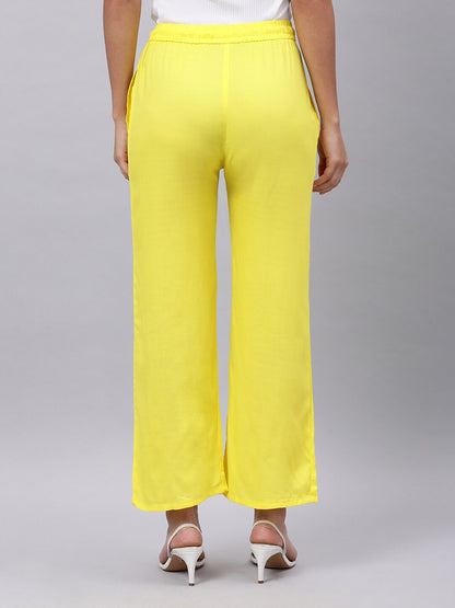Souchii Women Yellow Liva Ethnic Palazzos