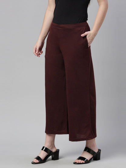 Souchii Brown Knitted Ethnic Palazzos