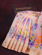 Vibrant Combination of Baby Peach and Orange with Floral Design Semi Chanderi Saree By Gayathri Reddy Designer Studio
