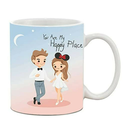 The Purple Tree Polyester Valentines Day Gift Set Of Cushion And Mug