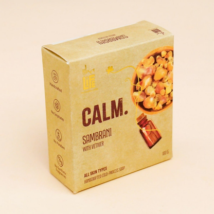 Isha Life Calm. Sambrani With Vetiver Handcrafted Soap