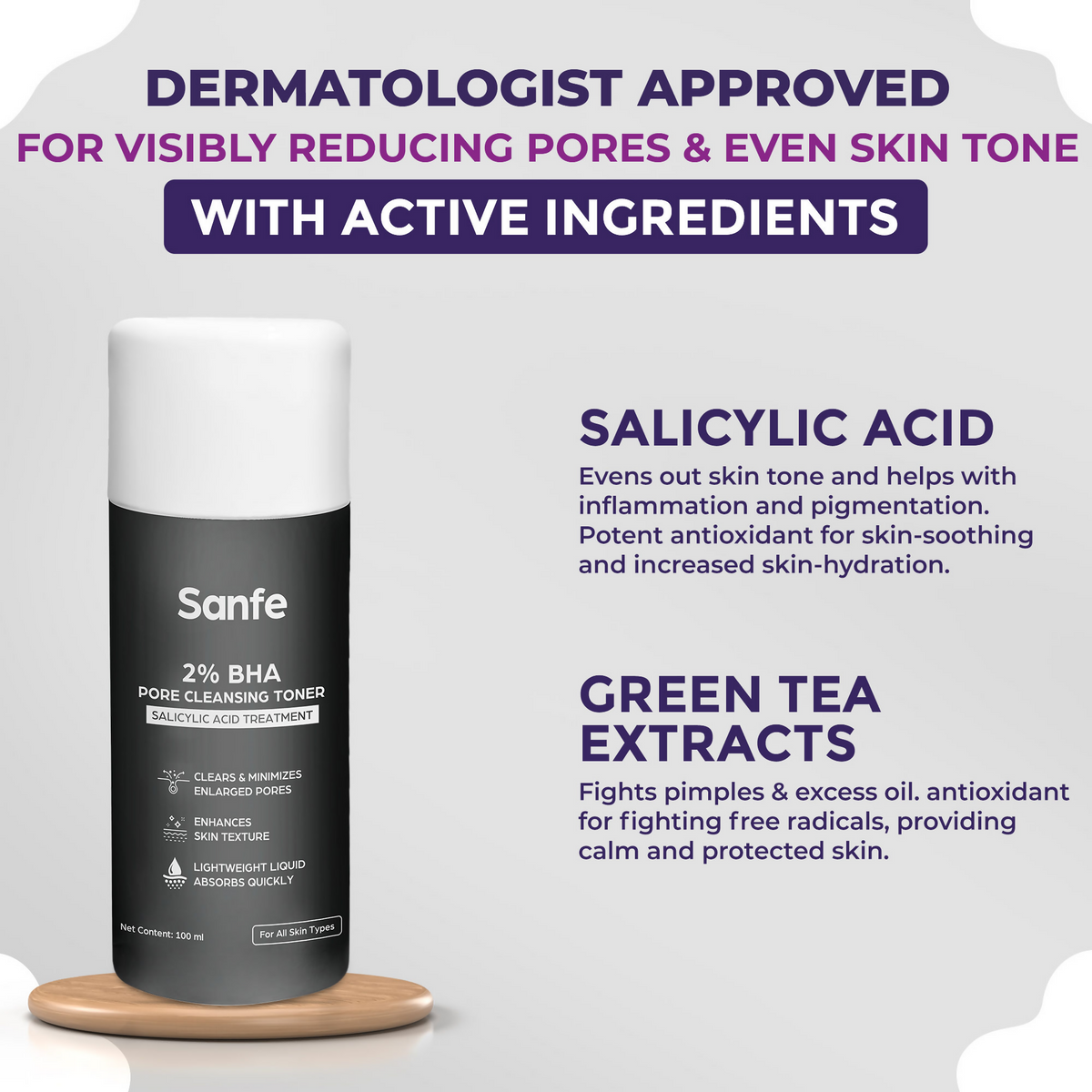 Sanfe 2% BHA Pore Cleansing Toner