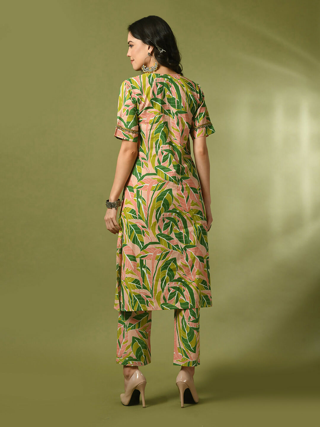 Myshka Women's Multi Printed Cotton Straight Party Kurta Set