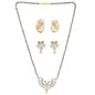 AanyaCentric Gold-Polished Mangalsutra with Pendant, 2 Pair Earrings