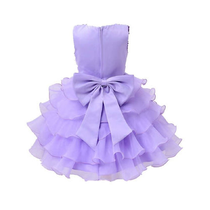 Asmaani Baby Girl's Lavender Color Satin Knee Length Frock (AS-DRESS-22067)