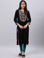 Souchii Black Geometric Yoke Design Thread Work Grandeur & Majestic Artwork Kurta