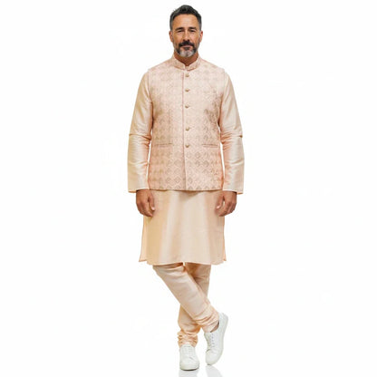 Silk kurta pajama with jacket