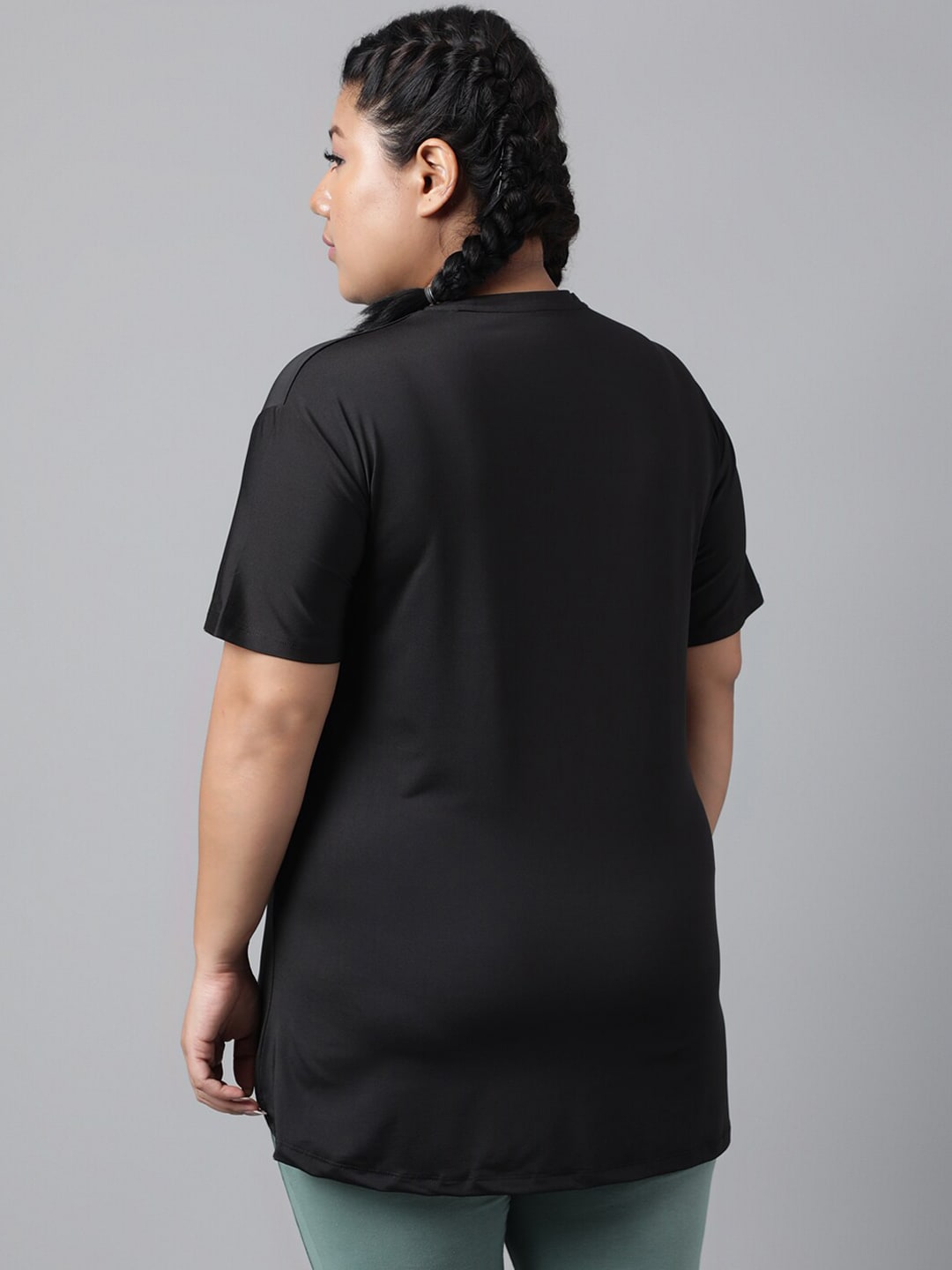 MKH Typography Printed Plus Size Drop Shoulder Sleeves Relaxed Fit Dri-FIT Sports T-shirt