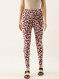Souchii White & Red Printed Slim-Fit Ankle-Length Leggings