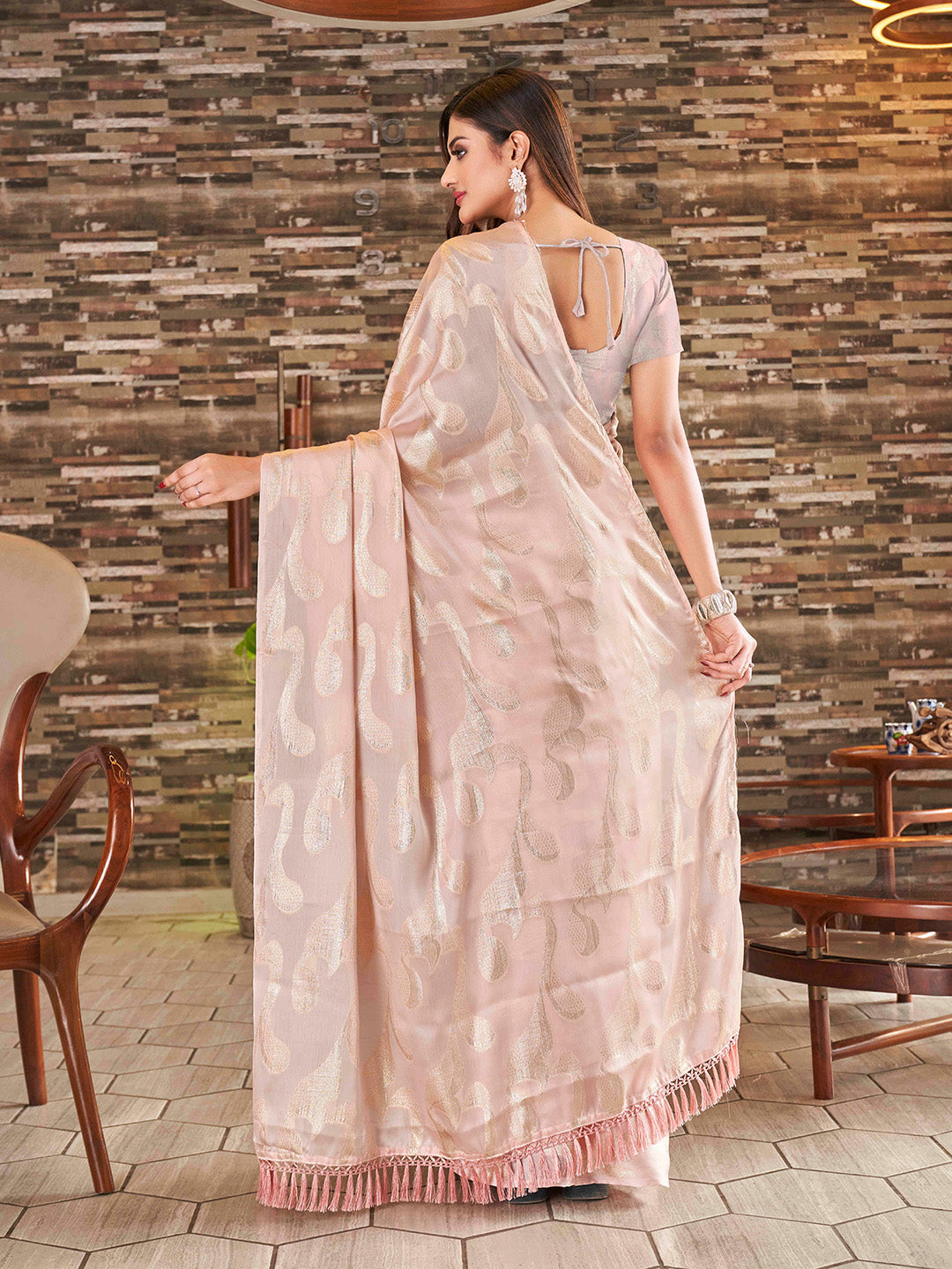 Tikhi Imli Woven Design Satin Jacquard Ready to Wear Saree