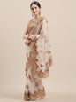 Tikhi Imli Off-White & Gold-Coloured Net Embroidered Saree