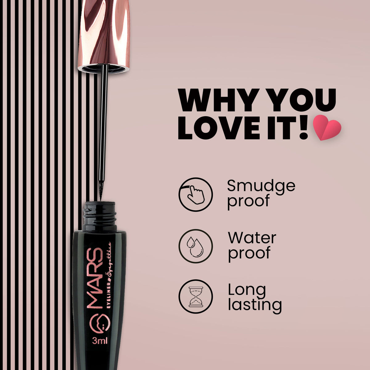 MARS Cosmetics Glossy Liquid Eyeliner - Black