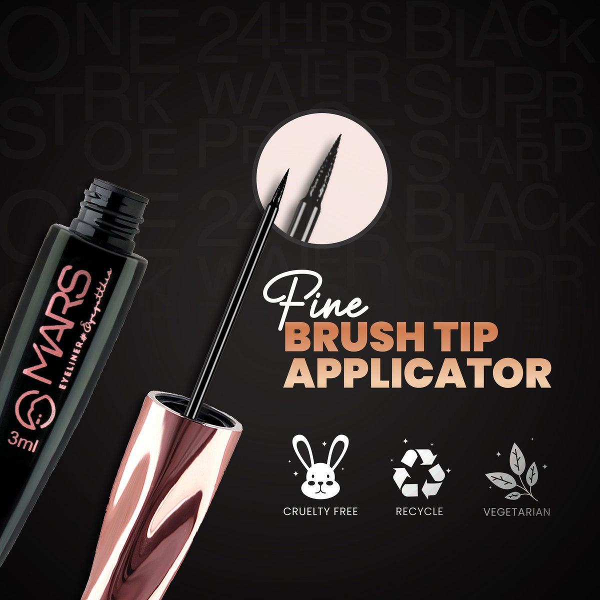 MARS Cosmetics Glossy Liquid Eyeliner - Black