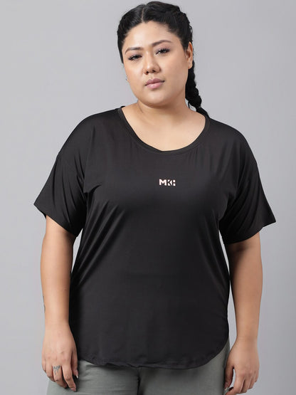 MKH Plus Size Drop Shoulder Sleeves Dri FIT Relaxed Fit Sports T-shirt