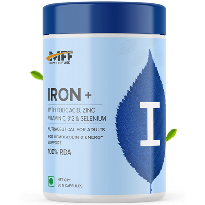 MyFitFuel Iron+ Folic Acid, Zinc, Vitamin C & B12 Supplement Capsules