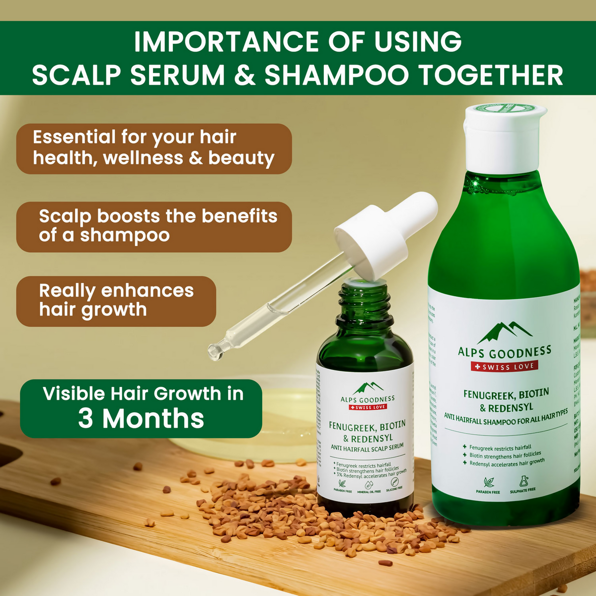 Alps Goodness Anti Hairfall Solution Combo (Anti Hairfall Shampoo & Anti Hairfall Scalp Serum)