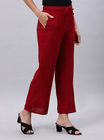 Souchii Maroon Liva Ethnic Palazzos