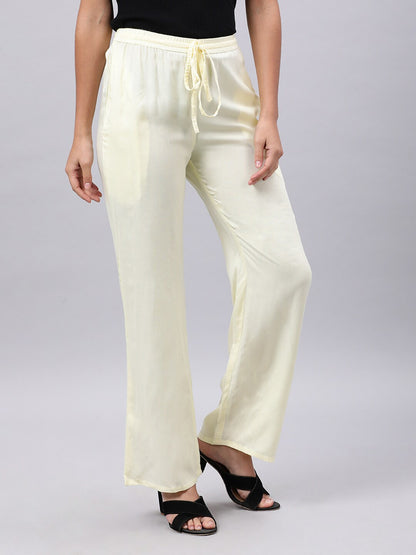Souchii Cream-Coloured Liva Palazzos