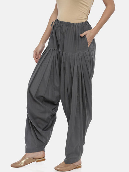 Souchii Women Grey Solid Loose-Fit Patiala