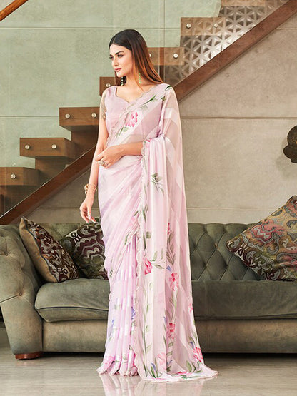 Tikhi Imli Floral Printed Sequinned Saree