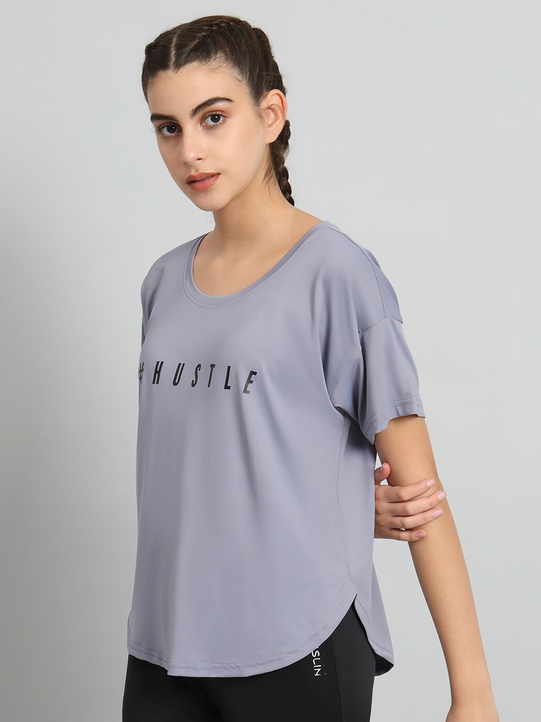 MKH Typography Printed Drop-Shoulder Sleeves Relaxed Fit Dri-FIT T-shirt