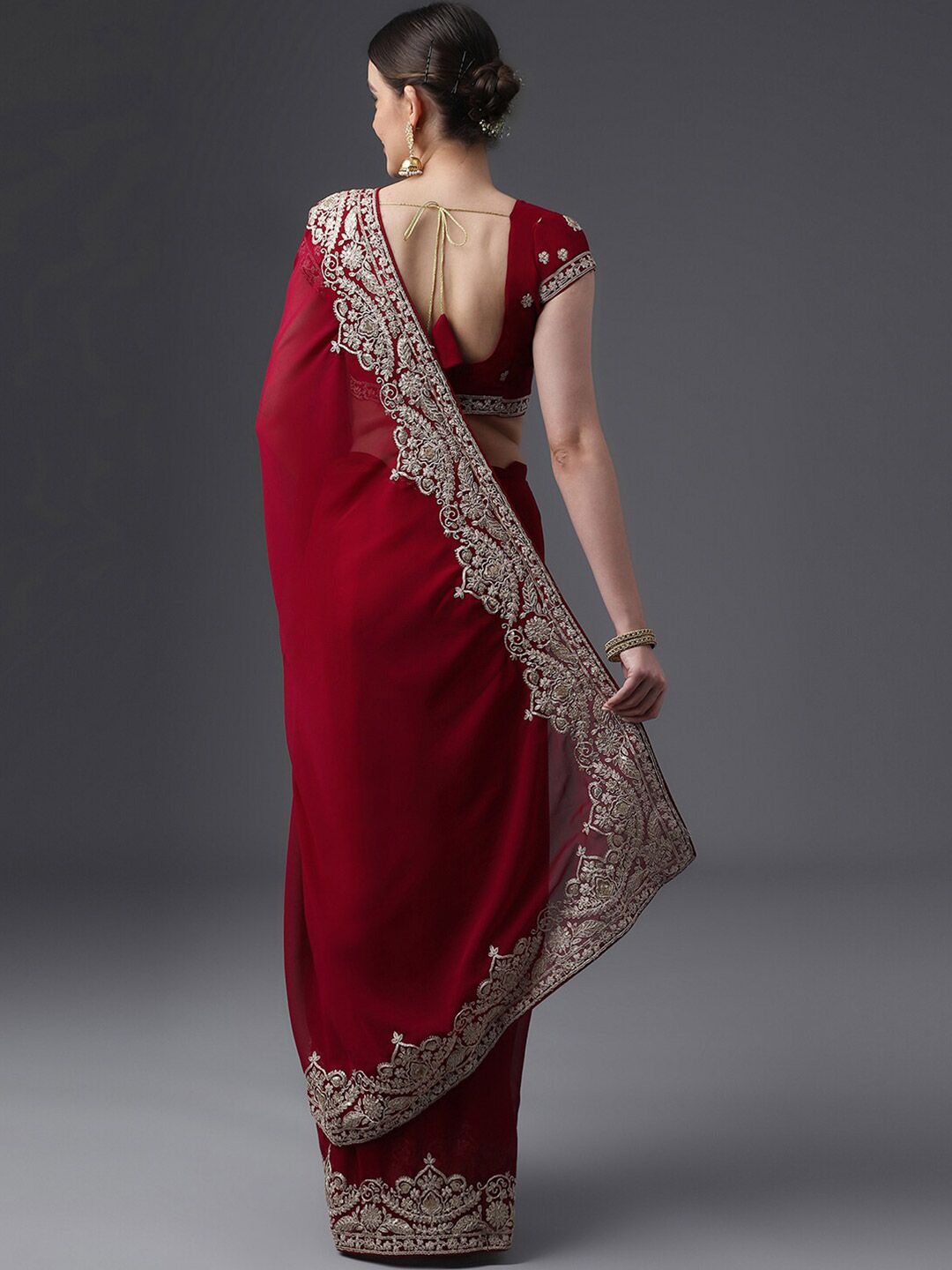 kasee Embroidered Poly Georgette Saree