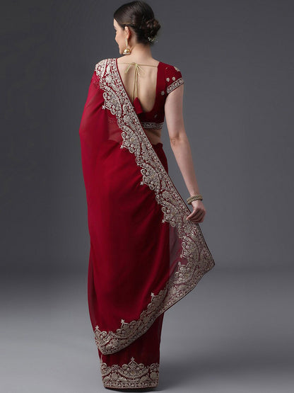 kasee Embroidered Poly Georgette Saree
