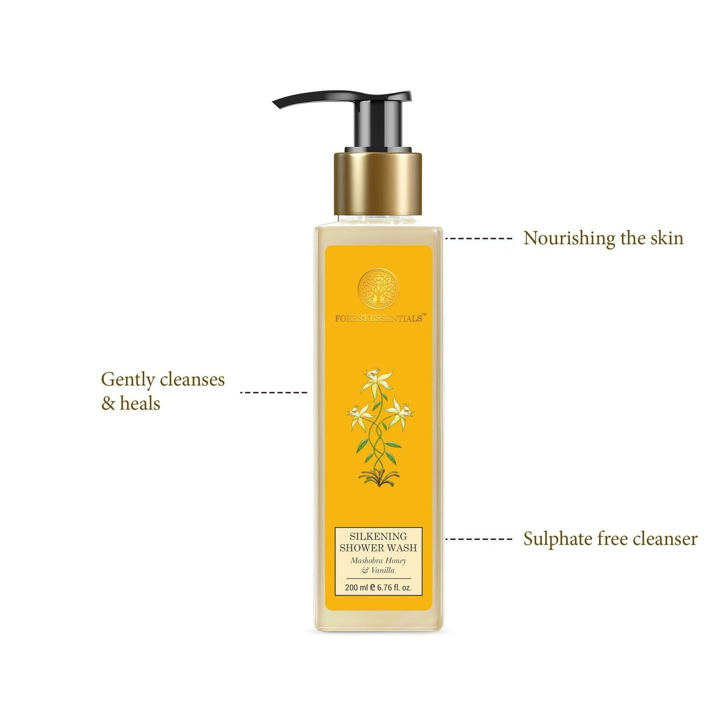 Forest Essentials Travel Size Silkening Shower Wash Mashobra Honey & Vanilla
