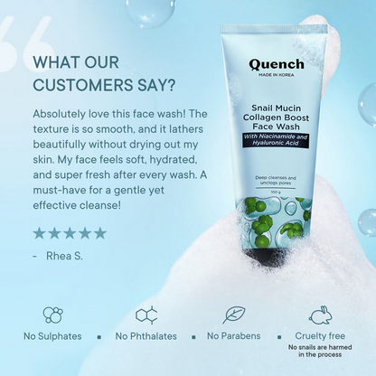 Quench nail Mucin Collagen Boost Face Wash